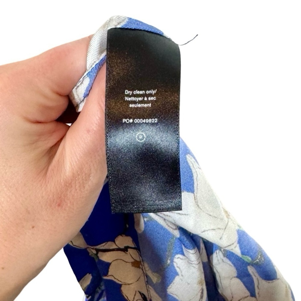 Rag & Bone Reed Silk Blend Mini Shirt Dress in Blue Floral - Picture 12 of 13
